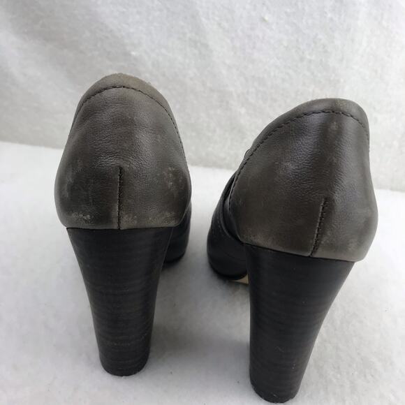 Seychelles Women's Ankle Boots Black Brown Distressed Zip Buckle 3.8" Heel Sz 7 - Picture 8 of 16